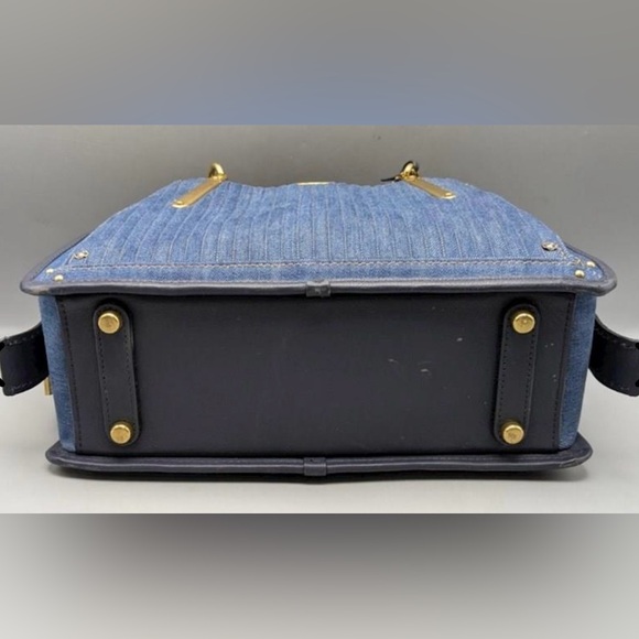 Authentic Coach Quilted Denim Leather Trim Dreamer Satchel - Picture 5 of 9